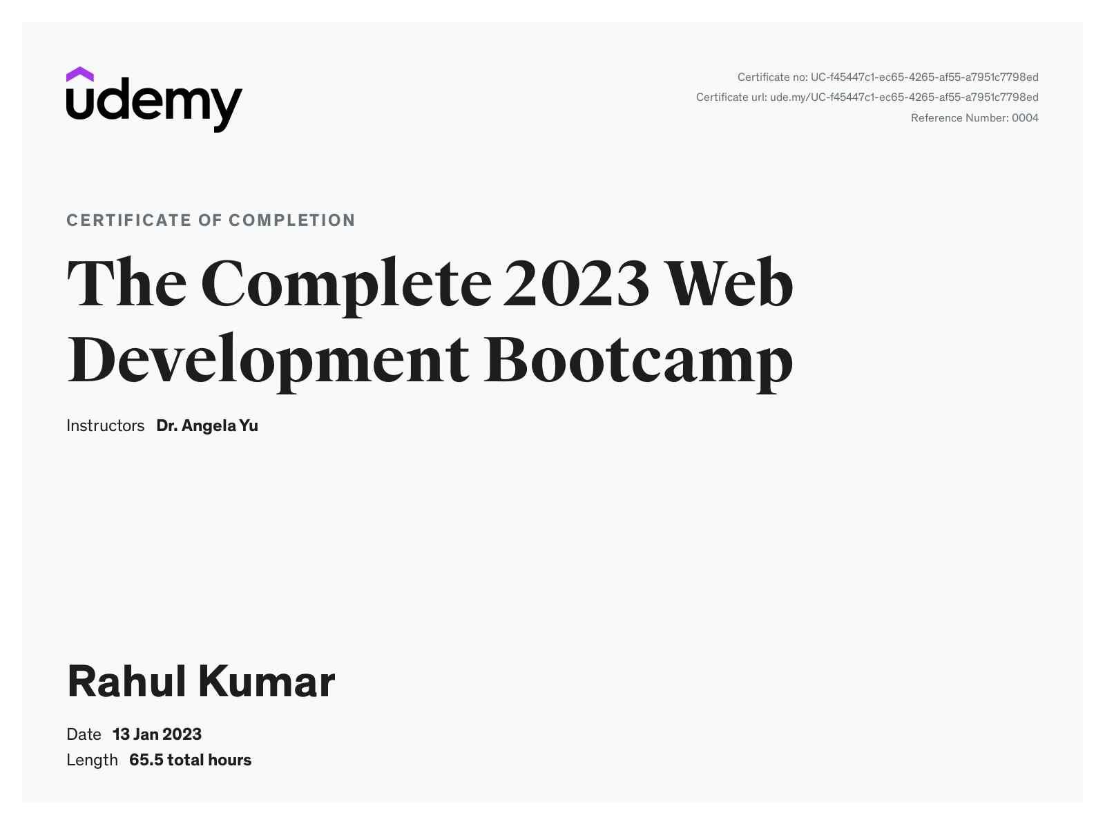 Web Development Bootcamp 2023