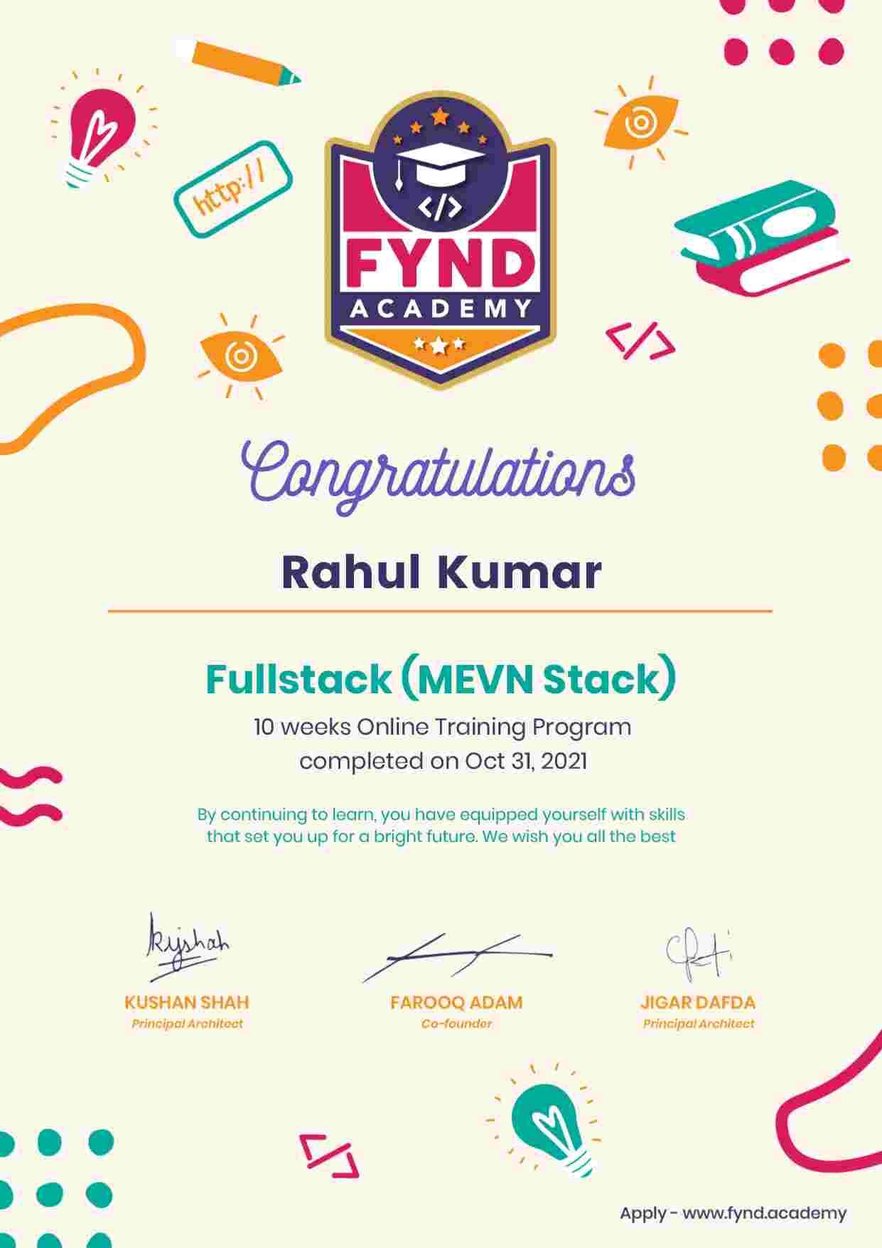 Fynd FullStack MEVN 2021